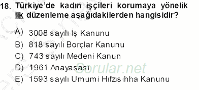 Sosyal Politika 2013 - 2014 Tek Ders Sınavı 18.Soru