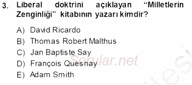 Sosyal Politika 2013 - 2014 Tek Ders Sınavı 3.Soru