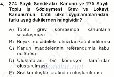 Sosyal Politika 2013 - 2014 Tek Ders Sınavı 4.Soru