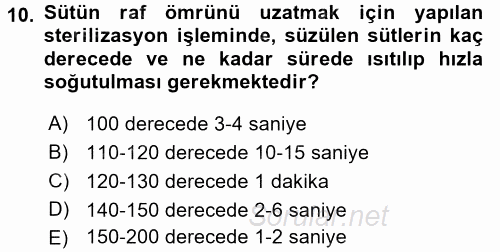 Temel Mutfak Teknikleri 2017 - 2018 Ara Sınavı 10.Soru