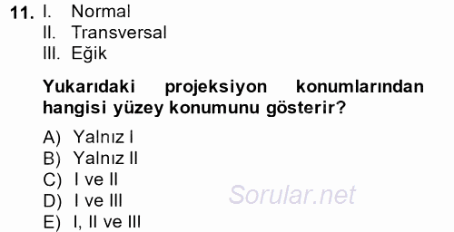 Coğrafi Bilgi Sistemlerine Giriş 2014 - 2015 Ara Sınavı 11.Soru