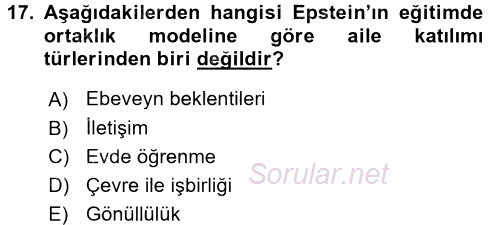 Özel Öğretim Yöntemleri 2 2015 - 2016 Dönem Sonu Sınavı 17.Soru