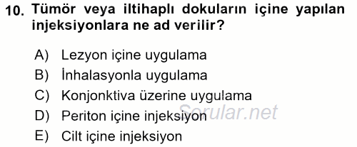 Temel Sağlık Hizmetleri 2016 - 2017 Dönem Sonu Sınavı 10.Soru