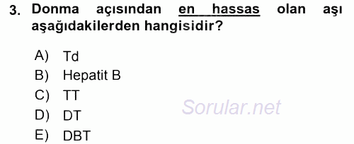 Temel Sağlık Hizmetleri 2016 - 2017 Dönem Sonu Sınavı 3.Soru