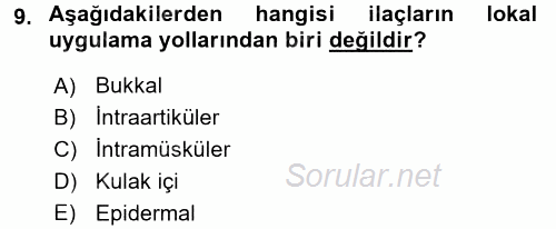 Temel Sağlık Hizmetleri 2016 - 2017 Dönem Sonu Sınavı 9.Soru