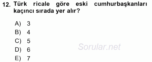Sosyal Davranış ve Protokol 2016 - 2017 Dönem Sonu Sınavı 12.Soru