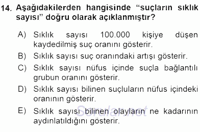 Suç Önleme Modelleri 2015 - 2016 Dönem Sonu Sınavı 14.Soru