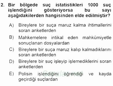 Suç Önleme Modelleri 2015 - 2016 Dönem Sonu Sınavı 2.Soru