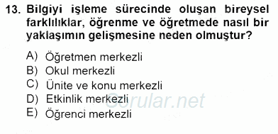 Okulöncesinde Müzik Eğitimi 2 2014 - 2015 Ara Sınavı 13.Soru