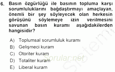 Haberciliğin Temel Kavramları 2015 - 2016 Ara Sınavı 6.Soru