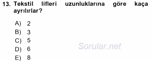 Moda Tasarım 2015 - 2016 Ara Sınavı 13.Soru