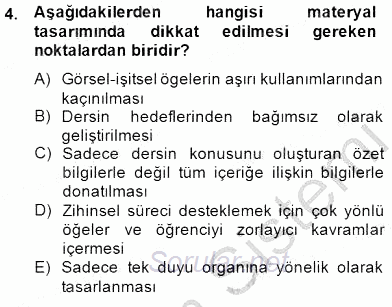 Okulöncesinde Materyal Geliştirme 2014 - 2015 Ara Sınavı 4.Soru