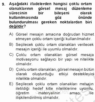 Okulöncesinde Materyal Geliştirme 2014 - 2015 Ara Sınavı 9.Soru