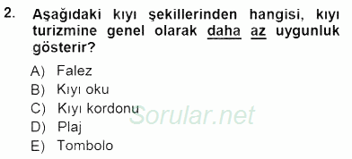 Turizm Coğrafyası 2014 - 2015 Dönem Sonu Sınavı 2.Soru