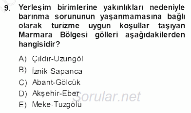 Turizm Coğrafyası 2014 - 2015 Dönem Sonu Sınavı 9.Soru