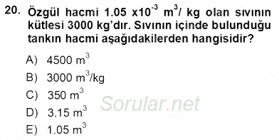 Enerji Analizi 2012 - 2013 Ara Sınavı 20.Soru