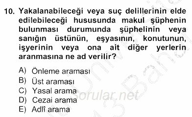 Özel Güvenlik Hukuku 2 2012 - 2013 Ara Sınavı 10.Soru