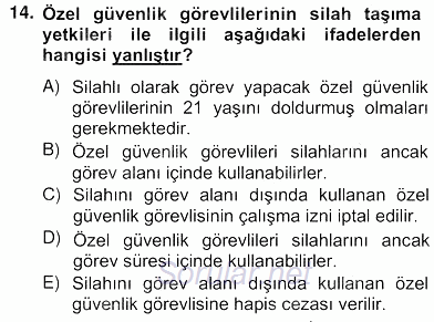 Özel Güvenlik Hukuku 2 2012 - 2013 Ara Sınavı 14.Soru