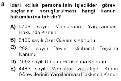 Özel Güvenlik Hukuku 1 2013 - 2014 Ara Sınavı 8.Soru