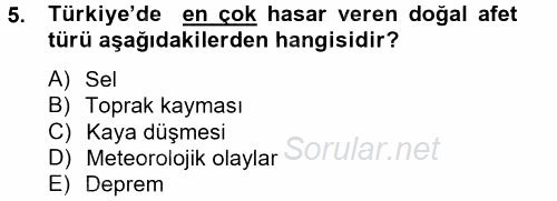 Kamu Yönetiminde Çağdaş Yaklaşımlar 2014 - 2015 Tek Ders Sınavı 5.Soru