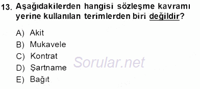 Mesleki Yazışmalar 2014 - 2015 Dönem Sonu Sınavı 13.Soru