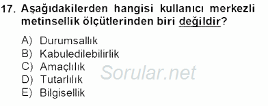 Genel Dilbilim 2 2013 - 2014 Tek Ders Sınavı 17.Soru