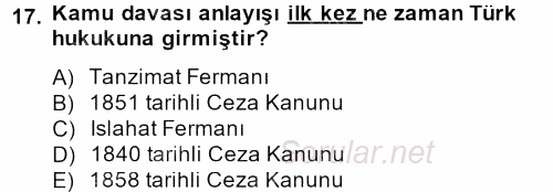 Temel İnsan Hakları Bilgisi 2 2012 - 2013 Ara Sınavı 17.Soru