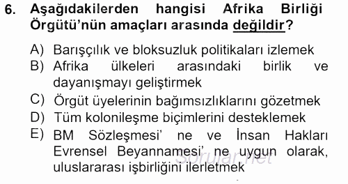 Temel İnsan Hakları Bilgisi 2 2012 - 2013 Ara Sınavı 6.Soru