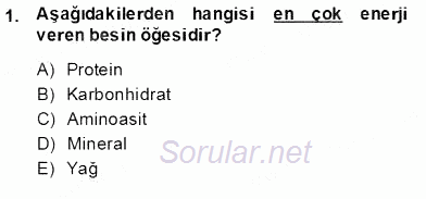 Anne Ve Çocuk Beslenmesi 2013 - 2014 Ara Sınavı 1.Soru