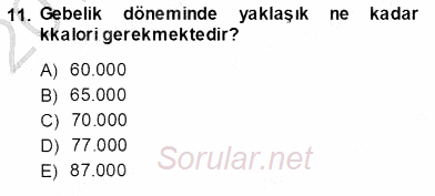 Anne Ve Çocuk Beslenmesi 2013 - 2014 Ara Sınavı 11.Soru