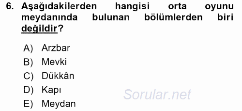 Halk Edebiyatına Giriş 2 2017 - 2018 Dönem Sonu Sınavı 6.Soru