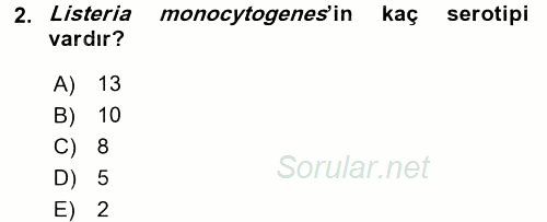Gıda Güvenliğinin Temel Prensipleri 2016 - 2017 Dönem Sonu Sınavı 2.Soru