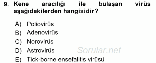 Gıda Güvenliğinin Temel Prensipleri 2016 - 2017 Dönem Sonu Sınavı 9.Soru