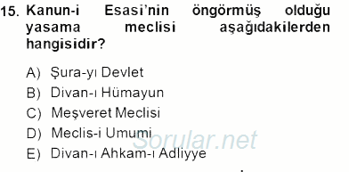 Hukuk Tarihi 2014 - 2015 Dönem Sonu Sınavı 15.Soru