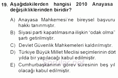 Hukuk Tarihi 2014 - 2015 Dönem Sonu Sınavı 19.Soru