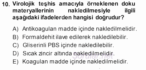 Viroloji 2013 - 2014 Dönem Sonu Sınavı 10.Soru