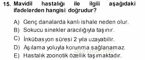 Viroloji 2013 - 2014 Dönem Sonu Sınavı 15.Soru