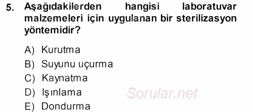 Viroloji 2013 - 2014 Dönem Sonu Sınavı 5.Soru