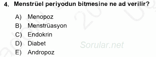 Aile Sağlığı 2016 - 2017 3 Ders Sınavı 4.Soru