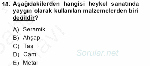 Güzel Sanatlar 2014 - 2015 Ara Sınavı 18.Soru