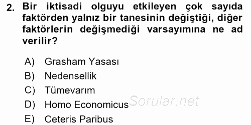 İktisada Giriş 1 2017 - 2018 Ara Sınavı 2.Soru