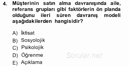 Hizmet Tasarımı 2014 - 2015 Tek Ders Sınavı 4.Soru