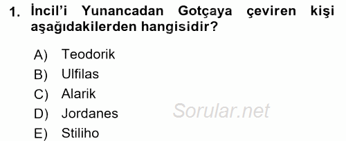 Bizans Tarihi 2015 - 2016 Dönem Sonu Sınavı 1.Soru