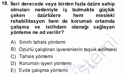 Sosyal Politika 2 2014 - 2015 Ara Sınavı 18.Soru