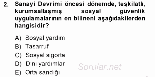 Sosyal Politika 2 2014 - 2015 Ara Sınavı 2.Soru