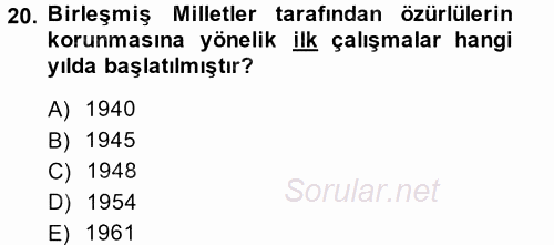 Sosyal Politika 2 2014 - 2015 Ara Sınavı 20.Soru