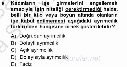 Sosyal Politika 2 2014 - 2015 Ara Sınavı 6.Soru