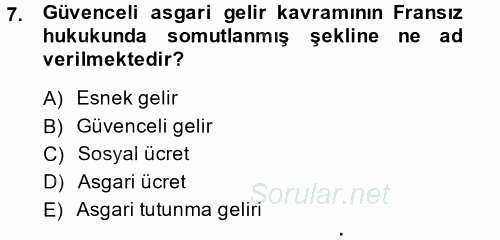 Sosyal Politika 2 2014 - 2015 Ara Sınavı 7.Soru