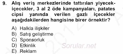 Halkla İlişkiler Uygulamaları ve Örnek Olaylar 2012 - 2013 Ara Sınavı 9.Soru