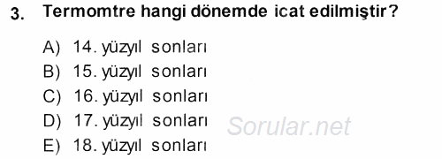 Tarımsal Meteoroloji 2013 - 2014 Ara Sınavı 3.Soru